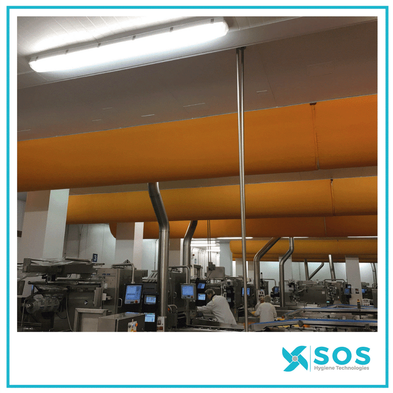 AIR SOCKS IN A FOOD FACTORY