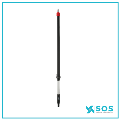 Vikan - 297352C - Aluminium Telescopic W/Fed Handle with On/Off Click Coupling (C), 1600mm, Ø32mm, Black