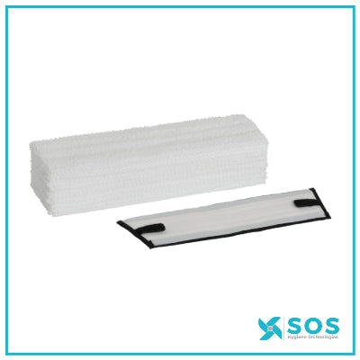 Vikan - 65204051 - Single Use, Microfibre Mop, Kit/Adaptor, Hook&amp;Loop, 40cm, White