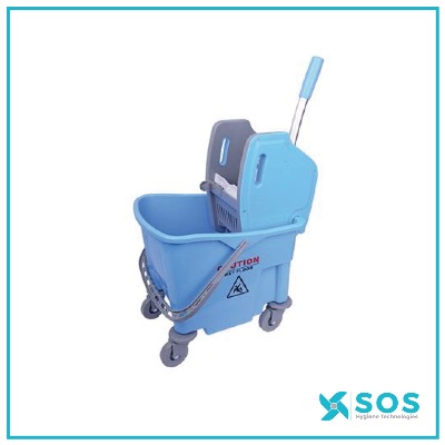 Vikan - KMKBW04 - Lightweight Bucket &amp; Wringer on Wheels 25L