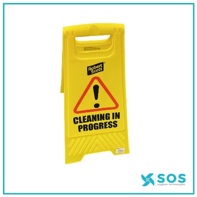 Vikan - SS01 - Safety Sign, Yellow, 'Cleaning in Progress'