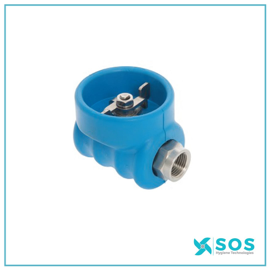 Stronghold 120 Blue Fixed Outlet Rubber Encased On/Off Valve