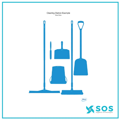 Vikan - 1103 - Shadow Board, Wall Mounted excl. spacers, White background/coloured shadows, H1700mm x W1150mm