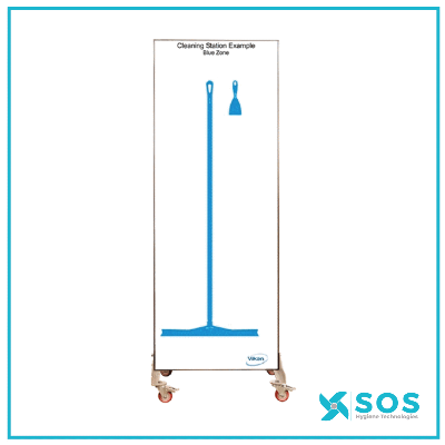Vikan - 1113 - Shadow Board, Mobile incl. wheels (2 x 1117 + 2 x 1118), White background/coloured shadows, H2000mm x W750mm