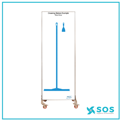 Vikan - 1123 - Shadow Board, double sided, Mobile incl. wheels ( 2 x 1117 + 2 x 1118), White background/coloured shadows, H2000mm x W750mm