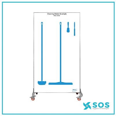 Vikan - 1124 - Shadow Board, double sided, Mobile incl. wheels ( 2 x 1117 + 2 x 1118), White background/coloured shadows, H2000mm x W1150mm