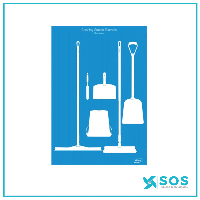 Vikan - 2103 - Shadow Board, Wall Mounted excl. spacers, Coloured background/white shadows, H1700mm x W1150mm