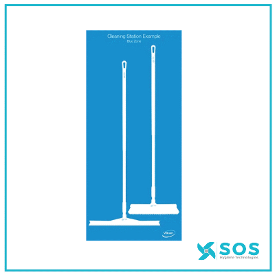 Vikan - 2104 - Shadow Board, Wall Mounted excl. spacers, Coloured background/white shadows, H1700mm x W750mm