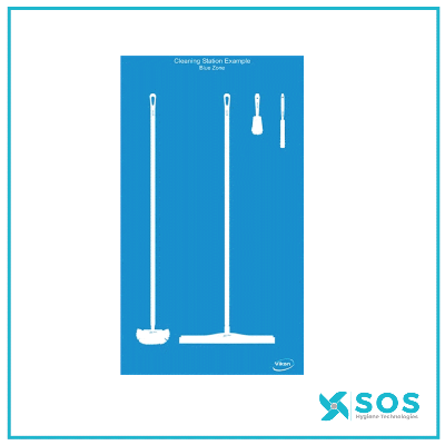 Vikan - 2112 - Shadow Board, Wall Mounted excl. spacers, Coloured background/white shadows, H2000mm x W1150mm