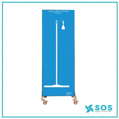 Vikan - 2113 - Shadow Board, Mobile incl. 2 x 1117 + 2 x 1118, Coloured background/white shadows, H2000mm x 750mm