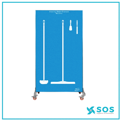 Vikan - 2114 - Shadow Board, Mobile incl. 2 x 1117 + 2 x 1118, Coloured background/white shadows, H2000mm x 1150mm