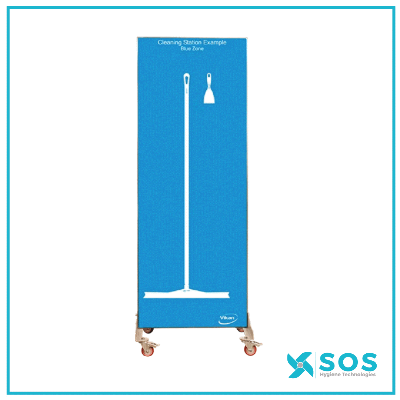 Vikan - 2124 - Shadow Board, double sided, Mobile incl. 2 x 1117 + 2 x 1118, Coloured background / white shadows, H2000mm x W1150mm