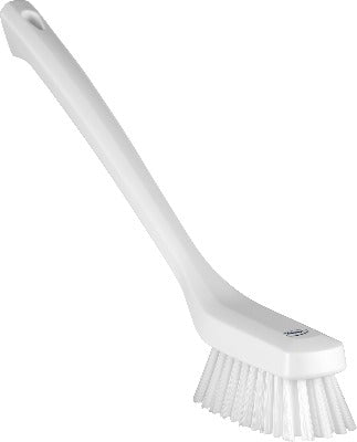 Vikan Narrow Cleaning Brush with Long Handle, 420mm, Hard Bristles