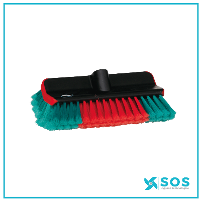 VIKAN - 524752 - Washing Brush, W/Fed, High/Low, 275mm, Soft/Split, Black