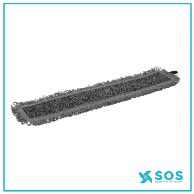 Vikan - 548260 - Wet Scrub Mop, Hook &amp; Loop, 60cm, Grey