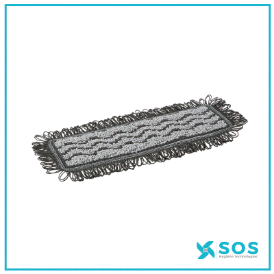 Vikan - 549529 - Damp 42 Dark Microfiber Mop, Hook &amp; Loop, 25cm, Grey