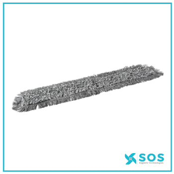 Vikan - 549675 - Damp 43 Mop, Hook &amp; Loop, 75cm, Grey