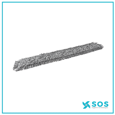 Vikan - 549695 - Damp 43 Mop, Hook &amp; Loop, 90cm, Grey