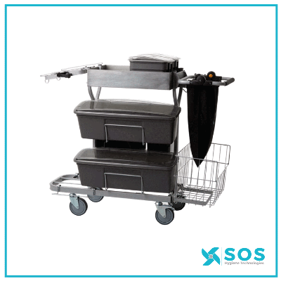 Vikan - 580319 - Compact Cleaning Trolley Plus, 60 cm, Grey