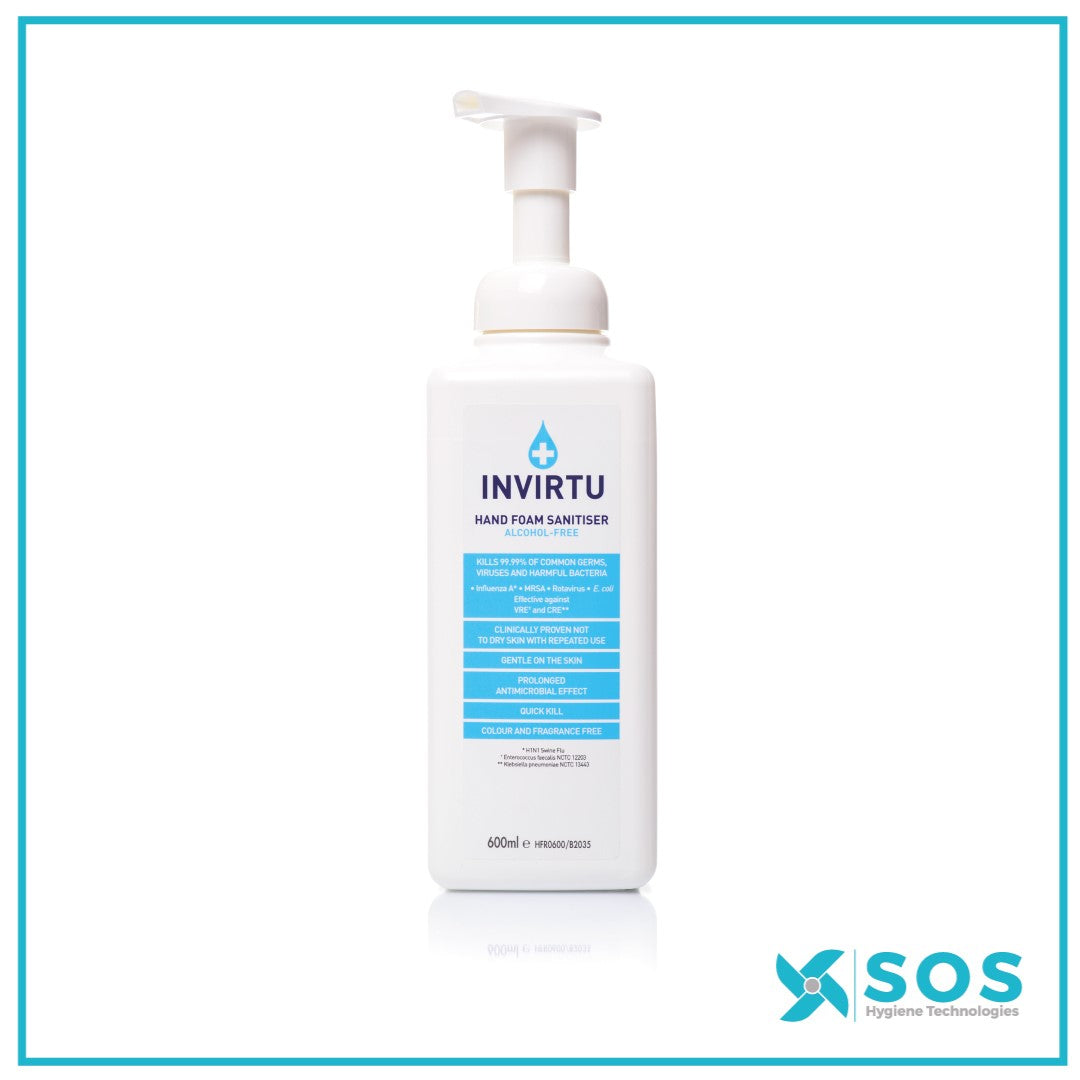 INVIRTU - SKU041A - Hand Foam Sanitiser 600ml Pump (Qty 15)